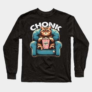 Chonk Rotund Royalty Reverie Regal Fat Cat Portrait Long Sleeve T-Shirt